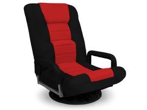 Best Choice Products 360-Degree Swivel Gaming Floor Chair w/ Armrest Handles, Foldable Adjustable Backrest - Red