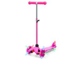 Best Choice Products Kids Mini Kick Scooter w/ Light-Up Wheels and Height Adjustable T-Bar - Pink Best Choice Products Kids Mini Kick Scooter w/ Light-Up Wheels and Height Adjustable T-Bar - Pink