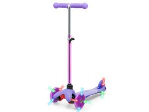 Best Choice Products Kids Mini Kick Scooter w/ Light-Up Wheels and Height Adjustable T-Bar - Purple Best Choice Products Kids Mini Kick Scooter w/ Light-Up Wheels and Height Adjustable T-Bar - Purple