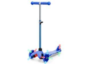 Best Choice Products Kids Mini Kick Scooter w/ Light-Up Wheels and Height Adjustable T-Bar - Blue Best Choice Products Kids Mini Kick Scooter w/ Light-Up Wheels and Height Adjustable T-Bar - Blue