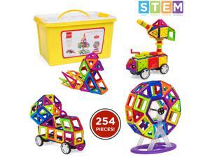 Best Choice Products 254-Piece Kids Magnetic Building Block Tiles Educational STEM Toy Set w/ Storage Box - Multicolor Best Choice Products 254-Piece Kids Magnetic Building Block Tiles Educational STEM Toy Set w/ Storage Box - Multicolor
