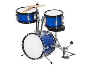 Best Choice Products 3-Piece Kids Beginner Drum Musical Instrument Set w/ Sticks, Cushioned Stool, Drum Pedal - Blue Best Choice Products 3-Piece Kids Beginner Drum Musical Instrument Set w/ Sticks, Cushioned Stool, Drum Pedal - Blue