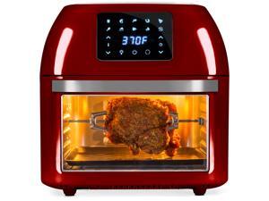 Best Choice Products 16.9qt 1800W 10-in-1 Family Size Air Fryer Countertop Oven, Rotisserie, Dehydrator - Red