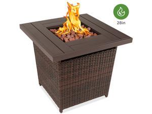 Best Choice Products 28in Fire Pit Table 50,000 BTU Outdoor Wicker Patio w/ Lava Rocks, Cover, Tank Holder Brown Best Choice Products 28in Fire Pit Table 50,000 BTU Outdoor Wicker Patio w/ Lava Rocks, Cover, Tank Holder Brown