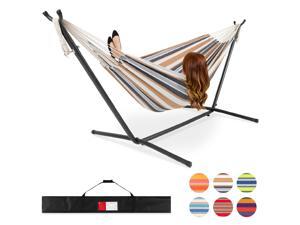 Best Choice Products 2-Person Brazilian-Style Cotton Double Hammock Bed w/ Carrying Bag, Steel Stand, Desert Stripes Best Choice Products 2-Person Brazilian-Style Cotton Double Hammock Bed w/ Carrying Bag, Steel Stand, Desert Stripes