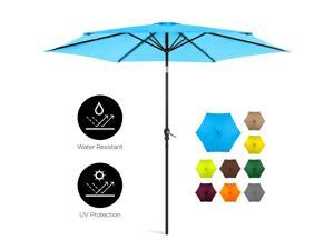 Best Choice Products 10ft Outdoor Steel Market Patio Umbrella w/ Crank, Tilt Push Button, 6 Ribs, Blue Best Choice Products 10ft Outdoor Steel Market Patio Umbrella w/ Crank, Tilt Push Button, 6 Ribs, Blue