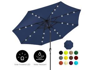 Best Choice Products 10ft Solar Led Lighted Patio Umbrella W Tilt Adjustment Fade Resistant Fabric Red Newegg Com