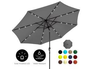 Best Choice Products 10ft Solar Led Lighted Patio Umbrella W Tilt Adjustment Fade Resistant Fabric Red Newegg Com