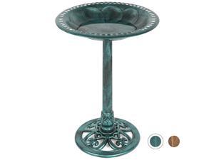 Best Choice Products Outdoor Rustic Pedestal Bird Bath Accent for Garden, Yard w/ Fleur-de-Lis Accents Green Best Choice Products Outdoor Rustic Pedestal Bird Bath Accent for Garden, Yard w/ Fleur-de-Lis Accents Green