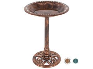 Best Choice Products Outdoor Rustic Pedestal Bird Bath Accent for Garden, Yard w/ Fleur-de-Lis Accents Copper Best Choice Products Outdoor Rustic Pedestal Bird Bath Accent for Garden, Yard w/ Fleur-de-Lis Accents Copper