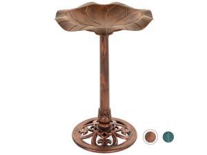 Best Choice Products Lily Leaf Pedestal Bird Bath Decoration for Patio, Garden, Backyard w/ Floral Accents Copper Best Choice Products Lily Leaf Pedestal Bird Bath Decoration for Patio, Garden, Backyard w/ Floral Accents Copper