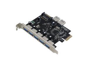 Sedna - PCIE 7 Port USB 3.0 Adapter Card with SATA Power Connector , Support Win 8 UASP ( NEC Host controller ) Sedna - PCIE 7 Port USB 3.0 Adapter Card with SATA Power Connector , Support Win 8 UASP ( NEC Host controller )