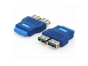 SEDNA - Motherboard 20 Pin Header Female to Dual USB 3.0 Type A Female Adapter Connector SEDNA - Motherboard 20 Pin Header Female to Dual USB 3.0 Type A Female Adapter Connector