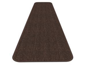Indoor/Outdoor Double-Ribbed Carpet Runner with Skid-Resistant Rubber Backing - Bittersweet Brown - 4' x 10'
