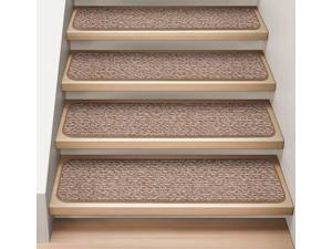 Set of 15 Attachable Indoor Carpet Stair Treads - Praline Brown - 8 In. X 30 In. Set of 15 Attachable Indoor Carpet Stair Treads - Praline Brown - 8 In. X 30 In.