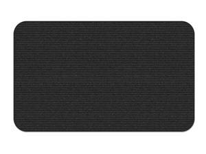 Indoor/Outdoor Double-Ribbed Carpet Area Rug with Skid-Resistant Rubber Backing - Smokey Black - 2' x 5'