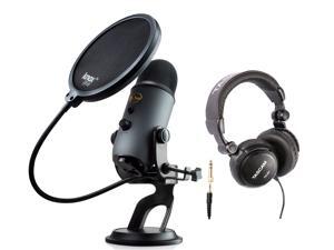 Blue Microphone Yeti USB Microphone (Slate) with Headphones and Knox Pop Filter Blue Microphone Yeti USB Microphone (Slate) with Headphones and Knox Pop Filter