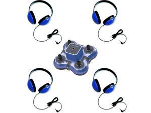 Califone 4-Position Wired Listening First Listening Center w/ 4 Blue Headphones Califone 4-Position Wired Listening First Listening Center w/ 4 Blue Headphones