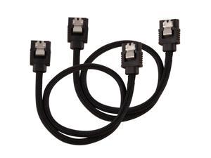 Corsair Premium Sleeved SATA III Cables (2 Pack) - Black