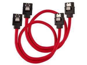 Corsair Premium Sleeved SATA III Cables (2 Pack) - Red