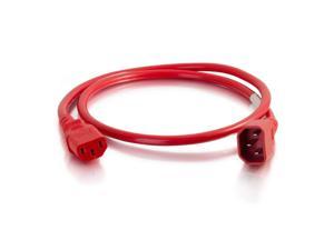 C2G 17481 18 AWG Power Cord - C14 to C13, Red (2 Feet, 0.60 Meters)
