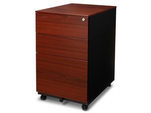 Aurora Fc 103wa Modern Soho Design 3 Drawer Metal Mobile File Cabinet With Lock Key Fully Assembled Walnut Newegg Com