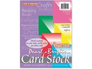 Pacon Reminiscence Card Stock, 65 lbs, Letter, Assorted Bright Pearl Colors, 50/Pack
