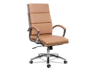 Alera Neratoli High-Back Slim Profile Chair, Camel Soft Leather, Chrome Frame Alera Neratoli High-Back Slim Profile Chair, Camel Soft Leather, Chrome Frame