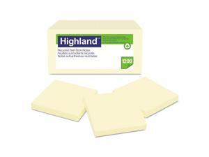 Recycled Self Stick Notes, 3 x 3, Yellow, 100 Sheets/Pad, 12 Pads/Pack 6549RP Recycled Self Stick Notes, 3 x 3, Yellow, 100 Sheets/Pad, 12 Pads/Pack 6549RP