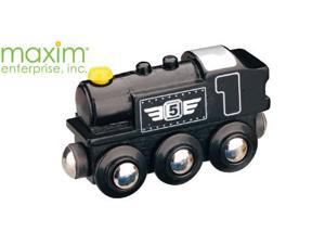 Maxim Wooden Train Black Steam Locomotive Engine #5 Maxim Wooden Train Black Steam Locomotive Engine #5