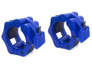 Prosource Fit Olympic Barbell Clamp Collars Quick Release Pair of 2-inch Durable Barbell Clips for Weightlifting, Powerlifting, CrossFit and Strength Training, Blue Prosource Fit Olympic Barbell Clamp Collars Quick Release Pair of 2-inch Durable Barbell Clips for Weightlifting, Powerlifting, CrossFit and Strength Training, Blue