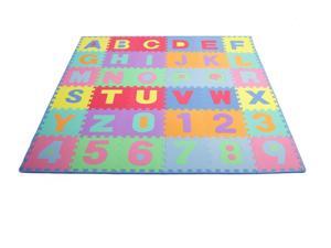 Prosource Fit Kids Foam Puzzle Floor Play Mat with Alphabet Letters & Numbers 36 Tiles (12”x12”)  and 24 Borders