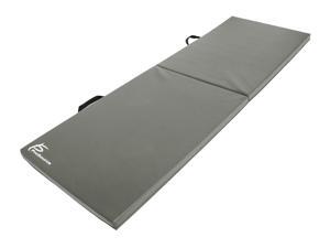 Prosource Fit Bi-Fold Folding Thick Exercise Mat 6’x2’ with Carrying Handles for MMA, Gymnastics Core Workouts, Grey
