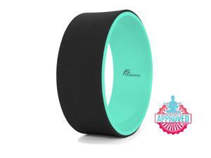 Prosource Fit Yoga Wheel 12” for Stretching, Comfortable Support for Yoga Poses and Backbends, Improving Flexibility and Balance, Black/Green