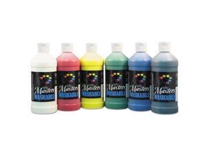 Little Masters Washable Tempera Paint 6 Assorted Colors 16 oz 6/Pack