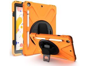iPad 7th 8th 10.2 Generation Case, Shockproof Heavy Duty Rugged Protection Case Stand Secure Hand Grip Shoulder Strap Sling for Apple iPad 10.2-inch 7th 8th Gen (Orange) iPad 7th 8th 10.2 Generation Case, Shockproof Heavy Duty Rugged Protection Case Stand Secure Hand Grip Shoulder Strap Sling for Apple iPad 10.2-inch 7th 8th Gen (Orange)