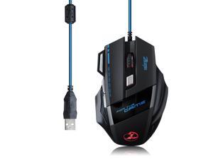Zelotes Professional Up to 5500 DPI 7 Button 500Hz LED Optical USB Wired Gaming Mouse Mice Support Surface