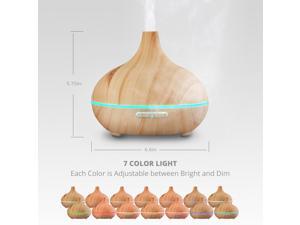 Essential Oil Diffuser, 300ml Aroma Essential Oil Cool Mist Humidifier Aromatherapy Diffuser Air Mist Purifier with Color LED light, Waterless Auto Shut-off for Bedroom, Office, Home