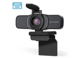Amcrest 1080P Webcam with Microphone & Privacy Cover, Web Cam USB Camera, Computer HD Streaming Webcam for PC Desktop & Laptop w/ Mic, Wide Angle Lens (AWC201-B)
