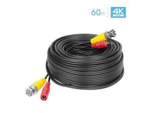 Amcrest 4K Security Camera Cable 60FT BNC Cable, Camera Wire CCTV, Pre-Made All-in-One Video and Power Cable for Security Camera, HDCVI, HDTVI Camera, Analog, DVR (SCABLE4K60B-PP) Amcrest 4K Security Camera Cable 60FT BNC Cable, Camera Wire CCTV, Pre-Made All-in-One Video and Power Cable for Security Camera, HDCVI, HDTVI Camera, Analog, DVR (SCABLE4K60B-PP)