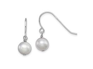 Solid 925 Sterling Silver White Cultured Pearl Earrings 27mm x 6mm Solid 925 Sterling Silver White Cultured Pearl Earrings 27mm x 6mm