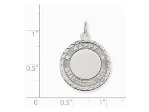 1IN long x 0.8IN wide Sterling Silver Engravable Round Disc Charm