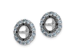 Sterling Silver W// Rhodium-plated Diamond /& Created Emerald Earring Jacket 0.5IN Diameter