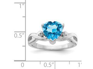 Color H-I, Clarity SI2-I1 Sterling Silver Rhodium Plated Diamond /& Light Swiss Blue Topaz Oval Pendant