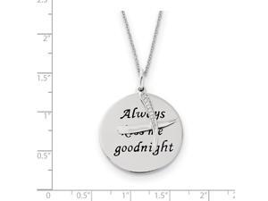 Sterling Silver Rhodium Plated Antiqued Synthetic CZ Prayer Changes Things 18in Cross Necklace.