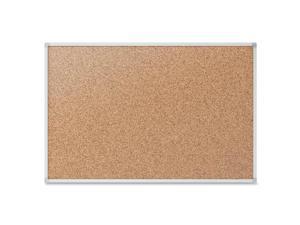 Mead Cork Bulletin Board 48 x 36 Silver Aluminum Frame 85362 Mead Cork Bulletin Board 48 x 36 Silver Aluminum Frame 85362