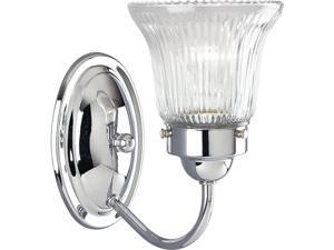Progress Economy Fluted Glass One-Light Bath Bracket - P3287-15 Progress Economy Fluted Glass One-Light Bath Bracket - P3287-15
