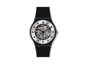Swatch Glam Skeleton Dial Silver Unisex Rubber Watch SUOZ147 Swatch Glam Skeleton Dial Silver Unisex Rubber Watch SUOZ147