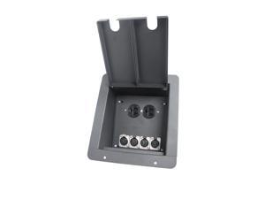 Elite Core Recessed Stage Floor Box w/ 4 Female XLR Mic Connectors & Duplex AC Elite Core Recessed Stage Floor Box w/ 4 Female XLR Mic Connectors & Duplex AC
