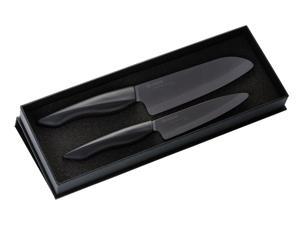 Kyocera Innovation Series 2 Piece Ceramic Knife Gift Set, Black Blades